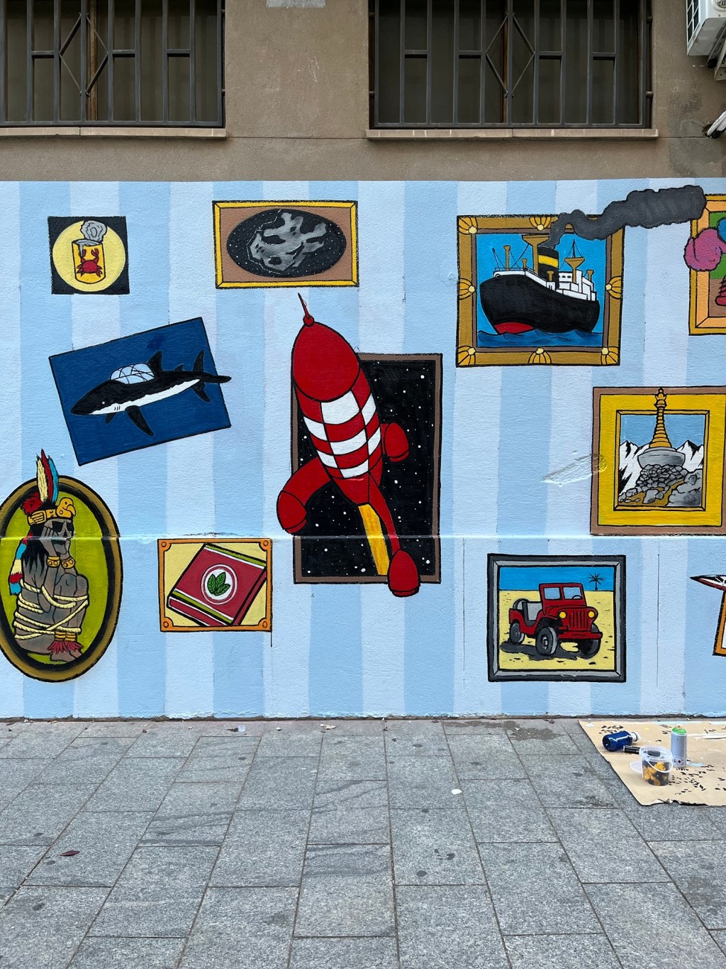 Tintin’s wall drawings in&nbsp;Sabadell